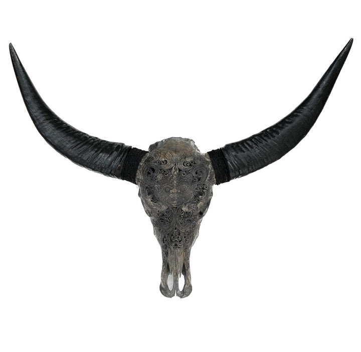 Hell Born Carved Bull Skull