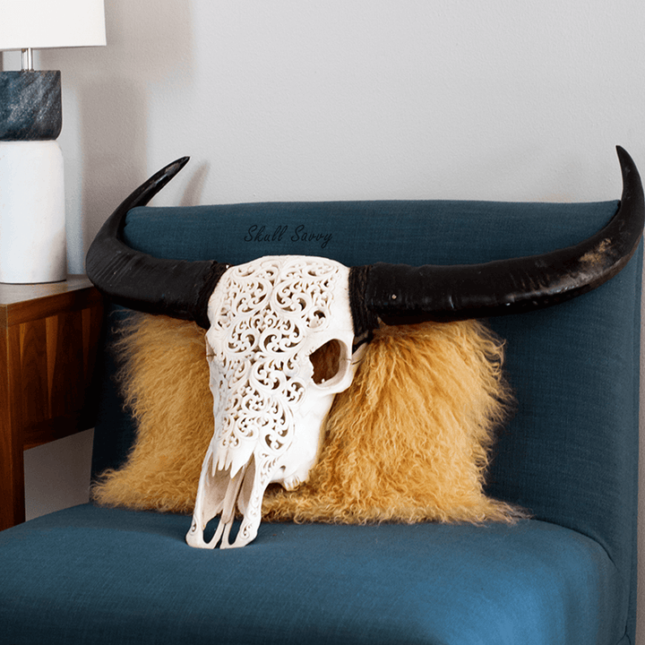 Tora Design Buffalo Carved Skull