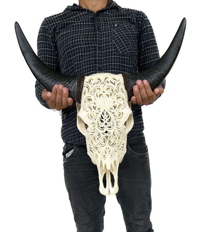 Sacred Lotus Cow Skull