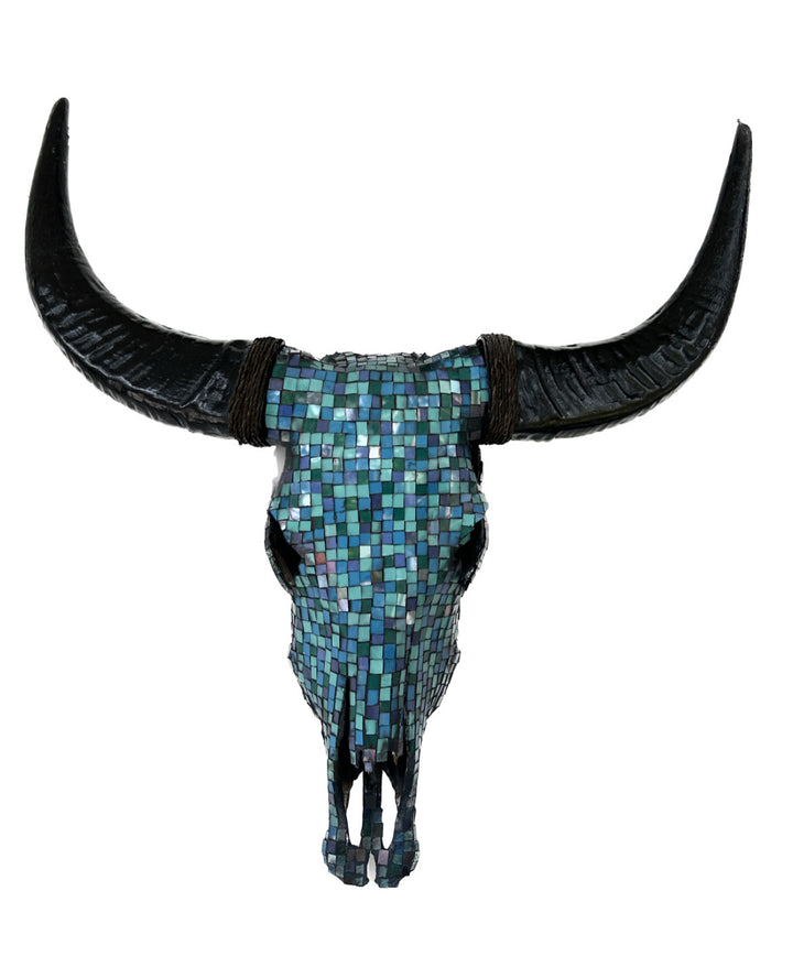 Azure Oasis Cow Skull