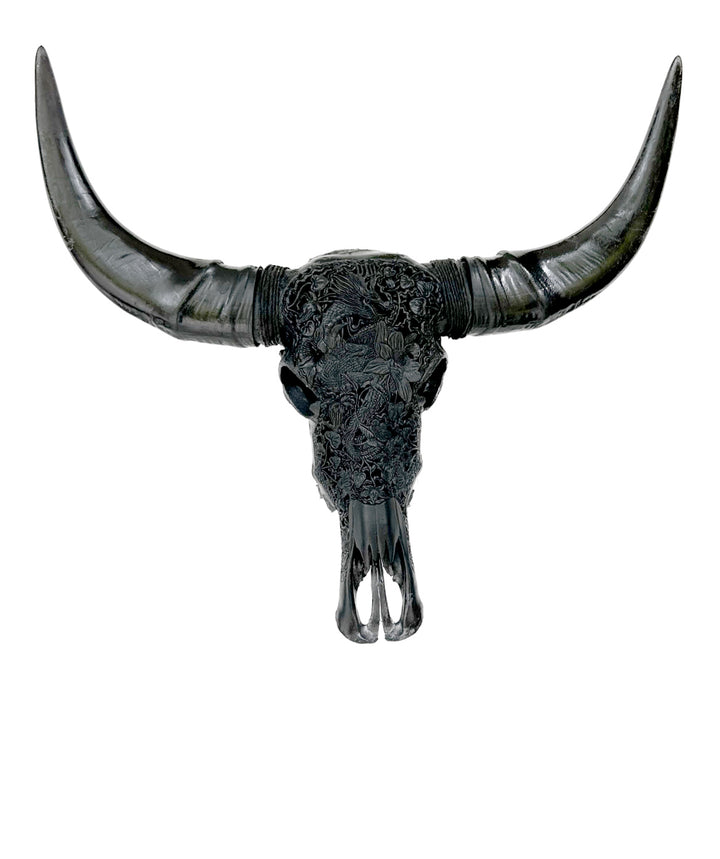 Dragon Blossom Bull Skull