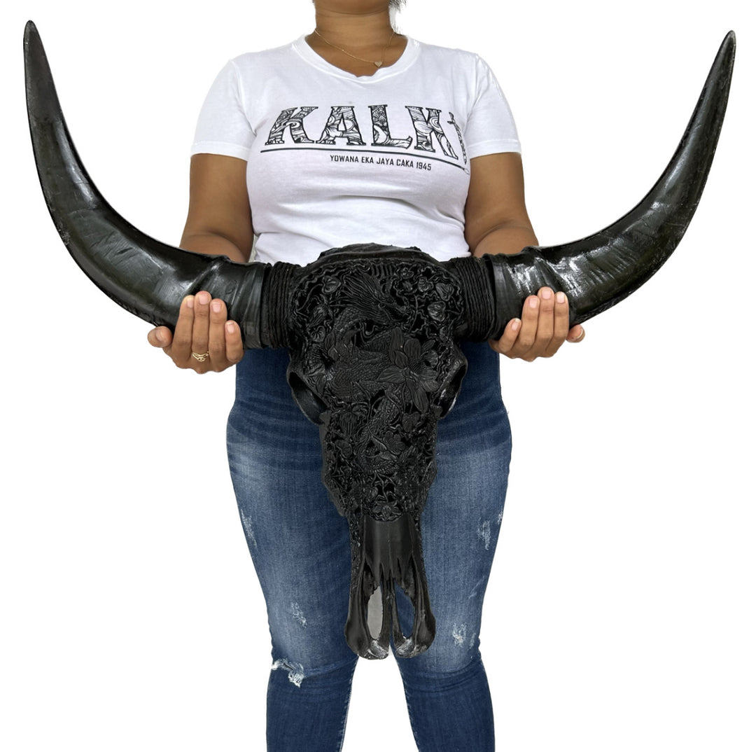 Dragon Blossom Bull Skull