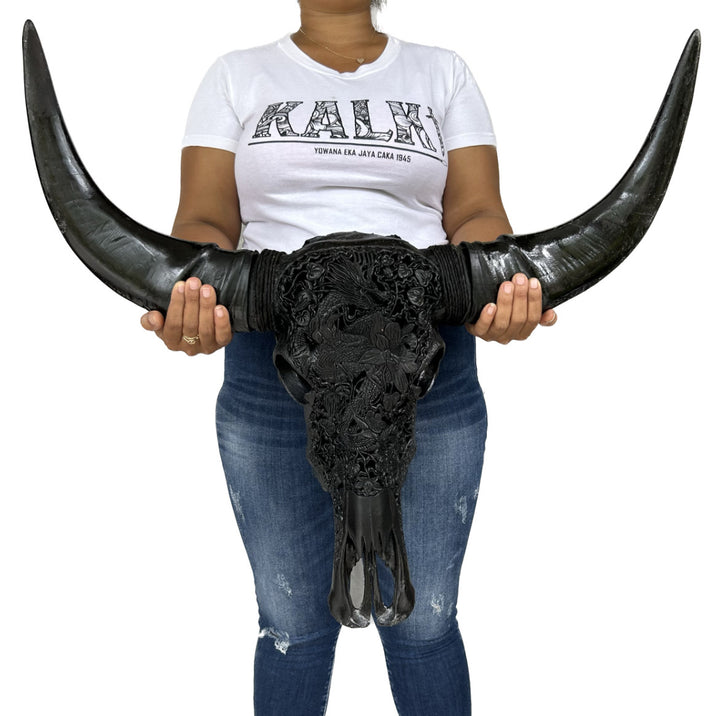 Dragon Blossom Bull Skull