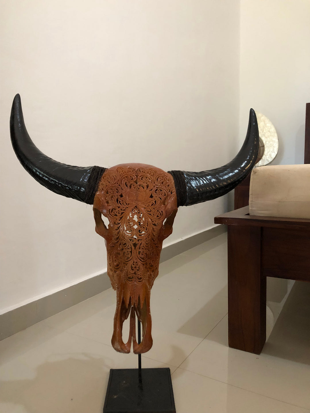 Mocha Antique Bull Skull