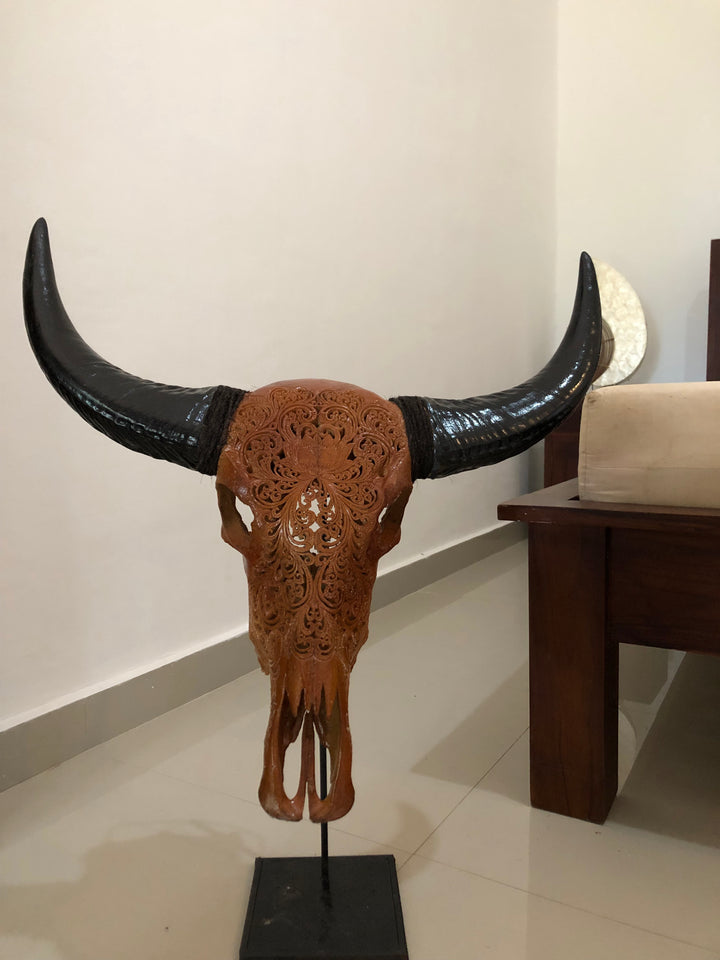 Mocha Antique Bull Skull