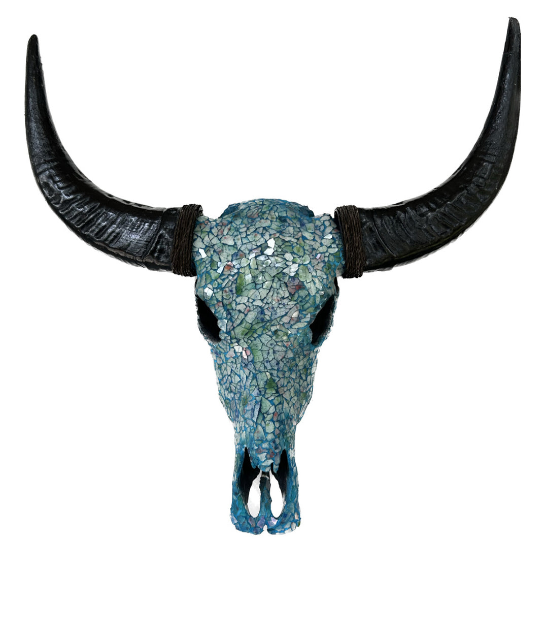 Emerald Isle Mosaic Bull Skull