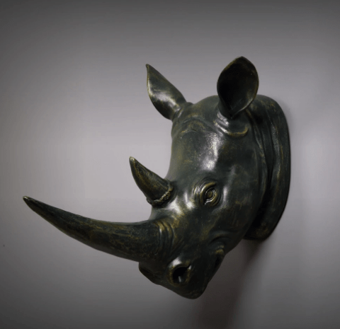Rhinoceros Head Statue